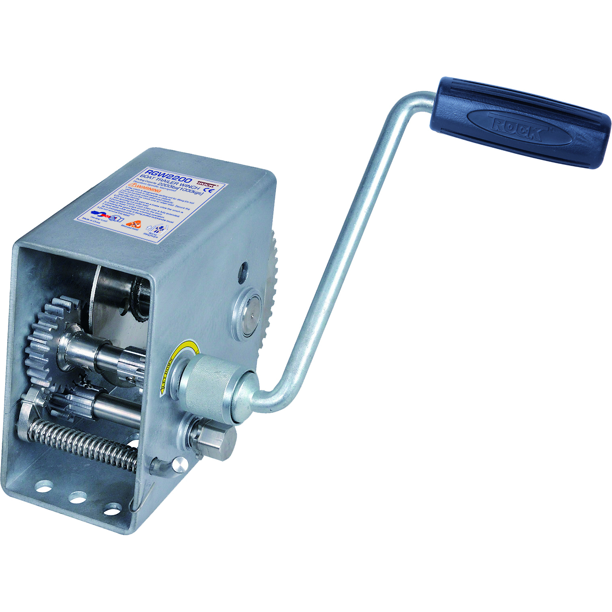Endurance Marine Model No. RGW2200-1200 Boat Trailer Winch, Stainless Steel, Bare Drum 2,200 Lbs.